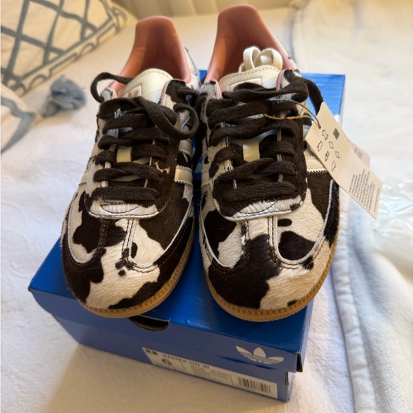ADIDAS SAMBA OG Cow Print size 8 Women Sneaker Animal Print Style Gum Sole NWT - Picture 6 of 17
